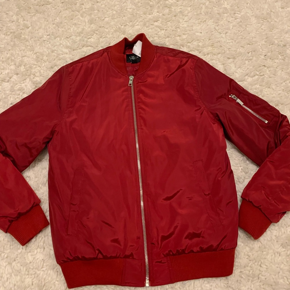 red bomber jacket